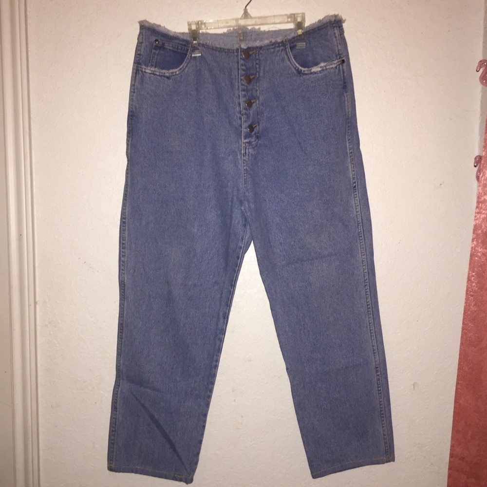 Vintage wrangler no waist band jeans sz Unknown